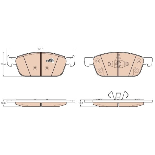 Bremsbelagsatz, Scheibenbremse TRW GDB2009 COTEC f&uuml;r FORD FORD (CHANGAN)