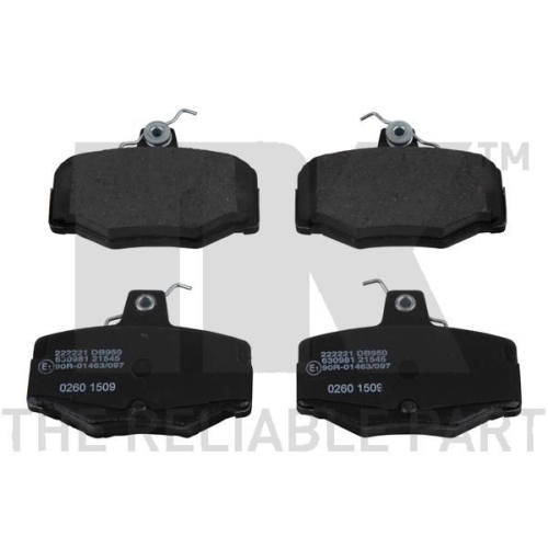 Bremsbelagsatz, Scheibenbremse NK 222221 f&uuml;r NISSAN, Hinterachse