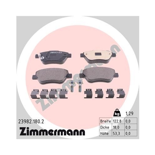 Bremsbelagsatz, Scheibenbremse ZIMMERMANN 23982.180.2 f&uuml;r OPEL VAUXHALL