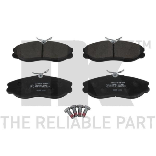 Bremsbelagsatz, Scheibenbremse NK 222238 f&uuml;r FORD NISSAN, Vorderachse
