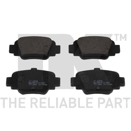 Bremsbelagsatz, Scheibenbremse NK 222246 f&uuml;r NISSAN, Hinterachse