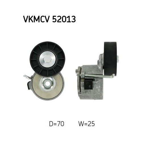 Spannrolle, Keilrippenriemen SKF VKMCV 52013 f&uuml;r IVECO, links, mitte, rechts