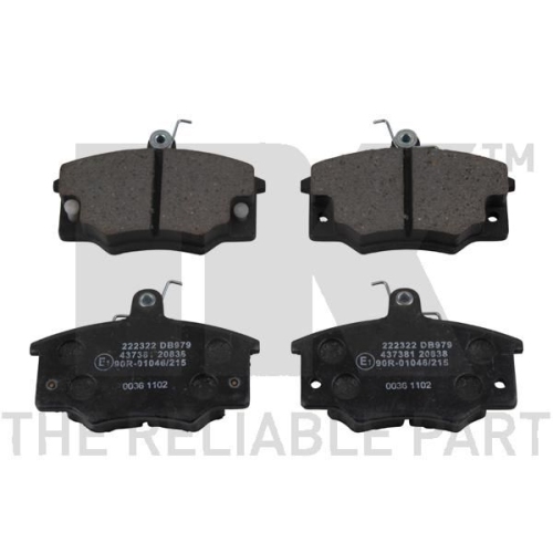 Bremsbelagsatz, Scheibenbremse NK 222322 f&uuml;r ALFA ROMEO FIAT LANCIA, Vorderachse
