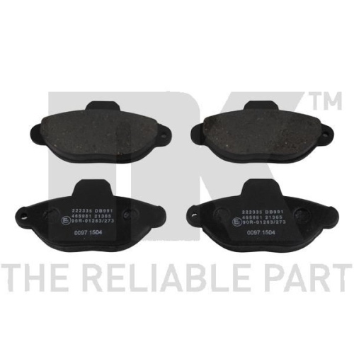 Bremsbelagsatz, Scheibenbremse NK 222335 f&uuml;r FIAT, Vorderachse