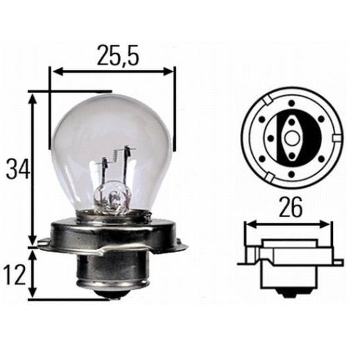 Gl&uuml;hlampe HELLA 8GA 008 899-061 STANDARD