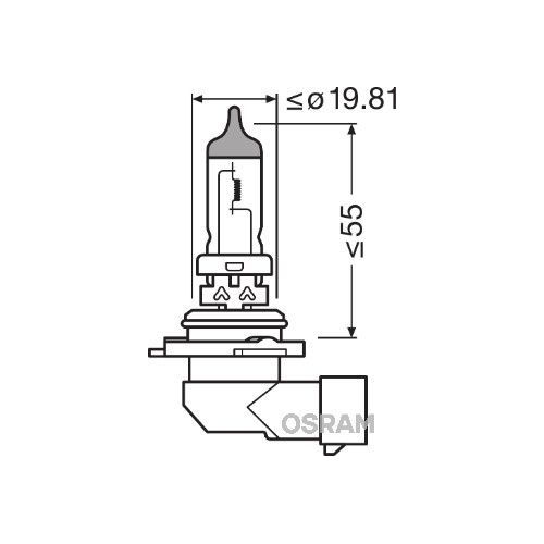 Gl&uuml;hlampe, Abbiegescheinwerfer OSRAM 9006 ORIGINAL