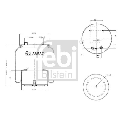 Febi Bilstein 38537 Luftfederbalg mit Stahlkolben , 1 St&uuml;ck