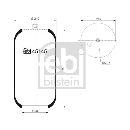 Febi Bilstein 45145 Luftfederbalg ohne Kolben , 1 St&uuml;ck