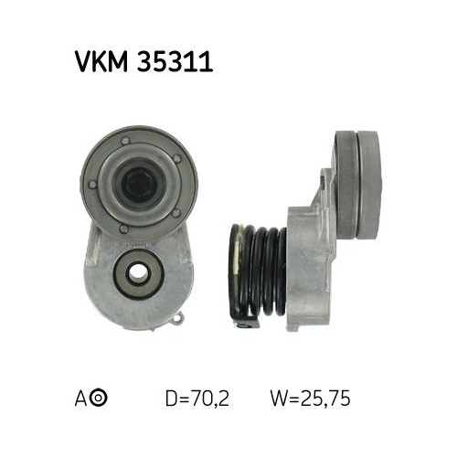 Spannrolle, Keilrippenriemen SKF VKM 35311 f&uuml;r OPEL VAUXHALL, mitte