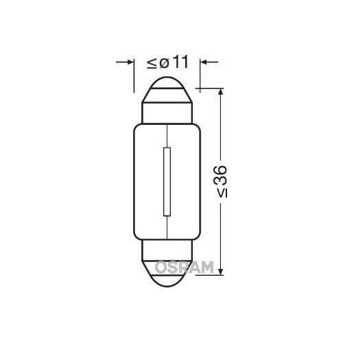 Gl&uuml;hlampe, Einstiegleuchte OSRAM 6418 ORIGINAL f&uuml;r, Fu&szlig;raum, hinten, mitte