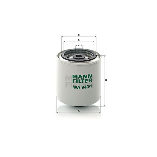K&uuml;hlmittelfilter MANN-FILTER WA 940/1 f&uuml;r DAF FIAT IVECO VOLVO ASTRA ERF SISU