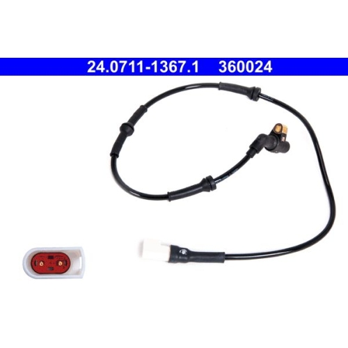Sensor, Raddrehzahl ATE 24.0711-1367.1 f&uuml;r FORD MAZDA, Vorderachse
