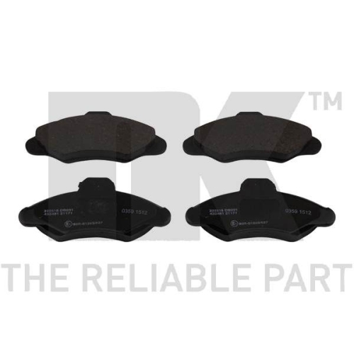 Bremsbelagsatz, Scheibenbremse NK 222518 f&uuml;r FORD, Vorderachse