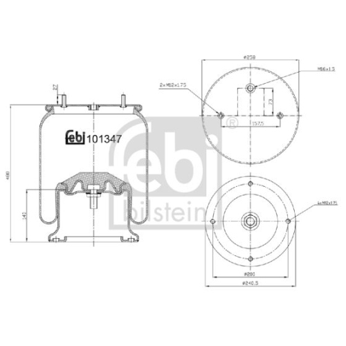 Febi Bilstein 101347 Luftfederbalg mit Stahlkolben , 1 St&uuml;ck