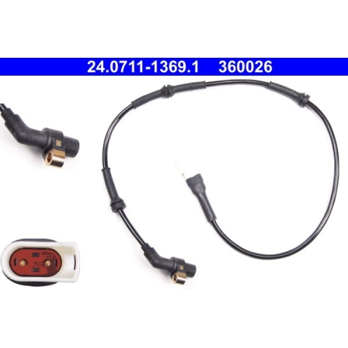 Sensor, Raddrehzahl ATE 24.0711-1369.1 f&uuml;r FORD, Vorderachse