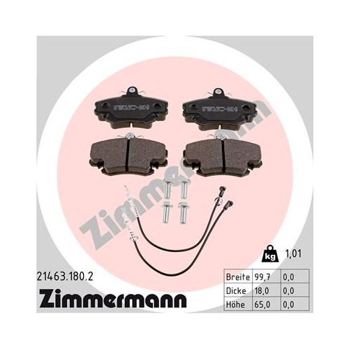 Bremsbelagsatz, Scheibenbremse ZIMMERMANN 21463.180.2 f&uuml;r RENAULT DACIA