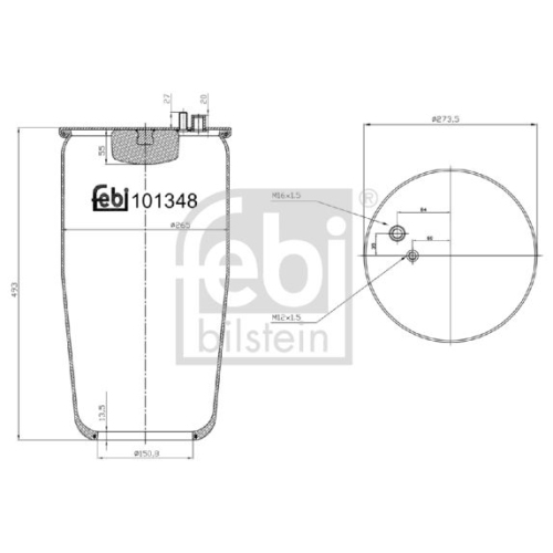 Febi Bilstein 101348 Luftfederbalg ohne Kolben , 1 St&uuml;ck