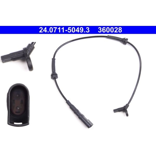 Sensor, Raddrehzahl ATE 24.0711-5049.3 f&uuml;r FORD, Vorderachse