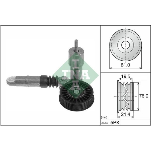 Spannarm, Keilrippenriemen INA 534 0014 10 f&uuml;r AUDI SKODA VW
