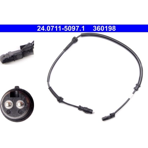 Sensor, Raddrehzahl ATE 24.0711-5097.1 f&uuml;r RENAULT, Hinterachse