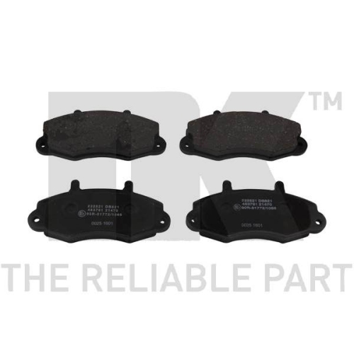 Bremsbelagsatz, Scheibenbremse NK 222521 f&uuml;r FORD, Vorderachse
