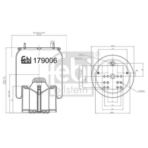 Federbalg, Luftfederung FEBI BILSTEIN 179006 f&uuml;r BPW KRONE