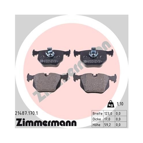 Bremsbelagsatz, Scheibenbremse ZIMMERMANN 21487.170.1 f&uuml;r BMW LAND ROVER