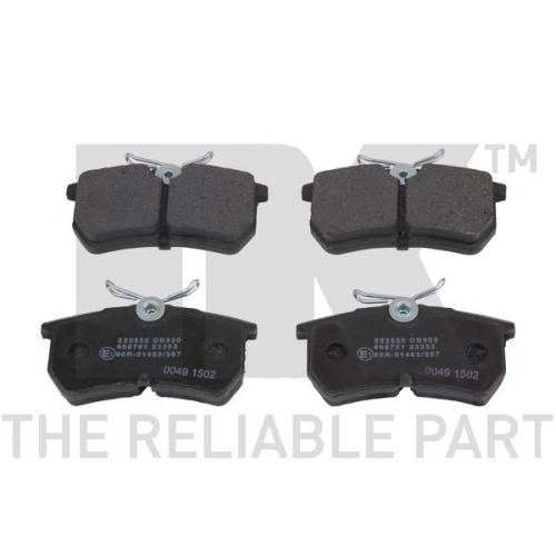 Bremsbelagsatz, Scheibenbremse NK 222550 f&uuml;r FORD, Hinterachse, Vorderachse