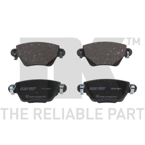 Bremsbelagsatz, Scheibenbremse NK 222554 f&uuml;r FORD JAGUAR RENAULT, Hinterachse