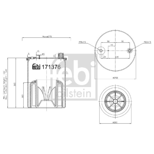 Febi Bilstein 171376 Luftfederbalg mit Kunststoffkolben, 1 St&uuml;ck