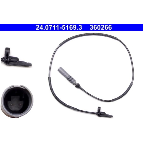 Sensor, Raddrehzahl ATE 24.0711-5169.3 f&uuml;r BMW, Hinterachse