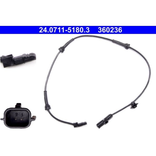 Sensor, Raddrehzahl ATE 24.0711-5180.3 f&uuml;r RENAULT, Vorderachse