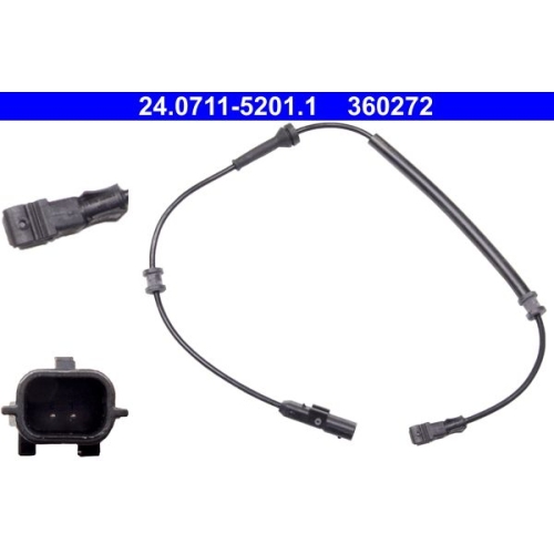 Sensor, Raddrehzahl ATE 24.0711-5201.1 f&uuml;r RENAULT, Hinterachse