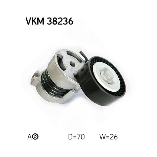 Spannrolle, Keilrippenriemen SKF VKM 38236 f&uuml;r BMW, mitte, mitte rechts, rechts