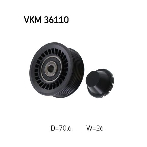 Umlenk-/F&uuml;hrungsrolle, Keilrippenriemen SKF VKM 36110 f&uuml;r RENAULT, links