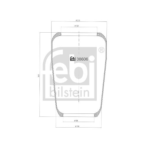 Febi Bilstein 38606 Luftfederbalg ohne Kolben , 1 St&uuml;ck