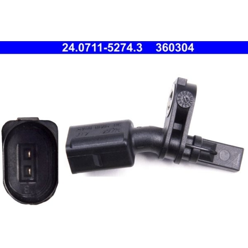 Sensor, Raddrehzahl ATE 24.0711-5274.3 f&uuml;r SEAT SKODA VAG, Vorderachse rechts