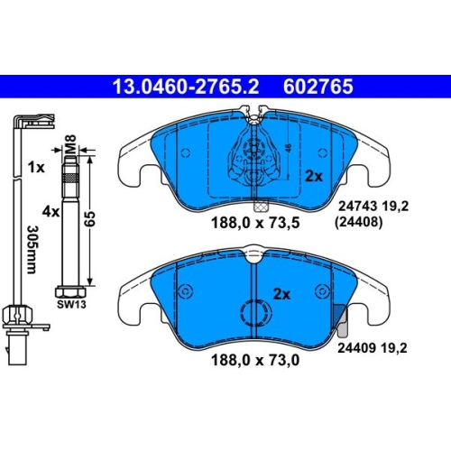 ATE Bremsenset vorne + hinten Bremsscheiben + Bremsbel&auml;ge AUDI Q5