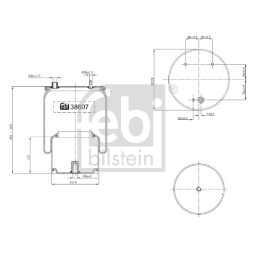 Febi Bilstein 38607 Luftfederbalg mit Stahlkolben , 1 St&uuml;ck