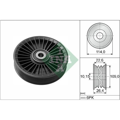 Umlenk-/F&uuml;hrungsrolle, Keilrippenriemen INA 532 0108 10 f&uuml;r MERCEDES-BENZ OPEL