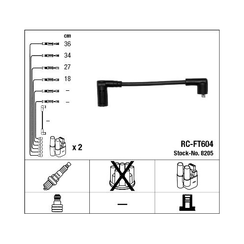 Z&uuml;ndleitungssatz NGK 8205 f&uuml;r FIAT