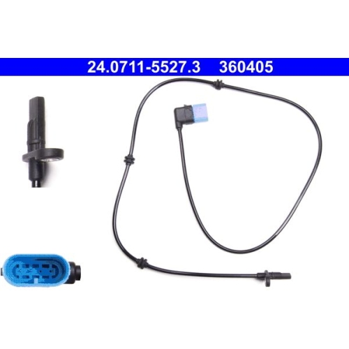 Sensor, Raddrehzahl ATE 24.0711-5527.3 f&uuml;r MERCEDES-BENZ, Hinterachse