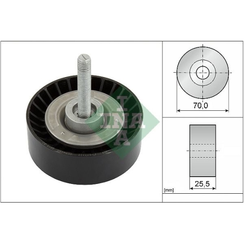 Umlenk-/F&uuml;hrungsrolle, Keilrippenriemen INA 532 0652 10 f&uuml;r FORD VOLVO