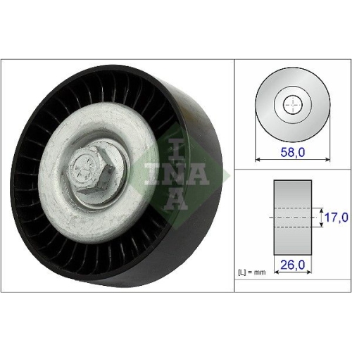 Umlenk-/F&uuml;hrungsrolle, Keilrippenriemen INA 532 0669 10 f&uuml;r MERCEDES-BENZ