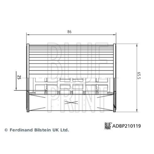 Blue Print 1x ADBP210119BP &Atilde;&ndash;lfilter mit Dichtung und Anbaumaterial
