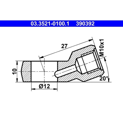 Ringstutzen, Rohrleitung ATE 03.3521-0100.1 f&uuml;r BMW HANOMAG MAGIRUS-DEUTZ STEYR