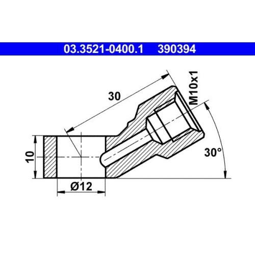 Ringstutzen, Rohrleitung ATE 03.3521-0400.1 f&uuml;r BMW MERCEDES-BENZ STEYR VAG
