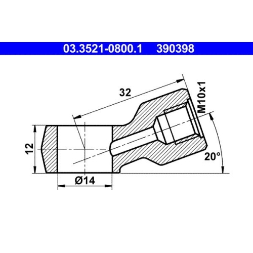 Ringstutzen, Rohrleitung ATE 03.3521-0800.1 f&uuml;r HANOMAG MERCEDES-BENZ