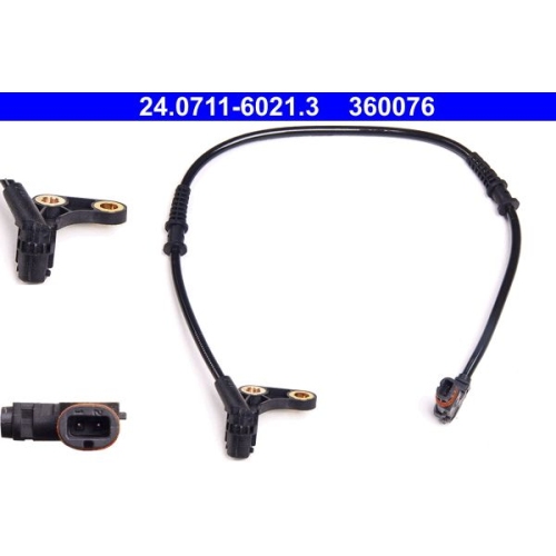 Sensor, Raddrehzahl ATE 24.0711-6021.3 f&uuml;r MERCEDES-BENZ, Vorderachse links