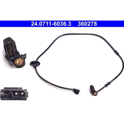 Sensor, Raddrehzahl ATE 24.0711-6036.3 f&uuml;r MERCEDES-BENZ, Hinterachse rechts